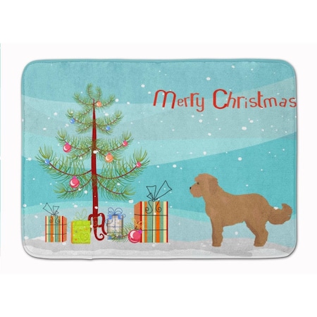 Carolines Treasures Tan Cockapoo Christmas Tree Machine Washable Memory Foam Mat CK3822RUG